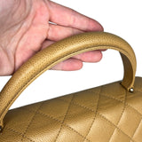 Chanel Beige Calfskin Kelly Top Handle Bag 2001