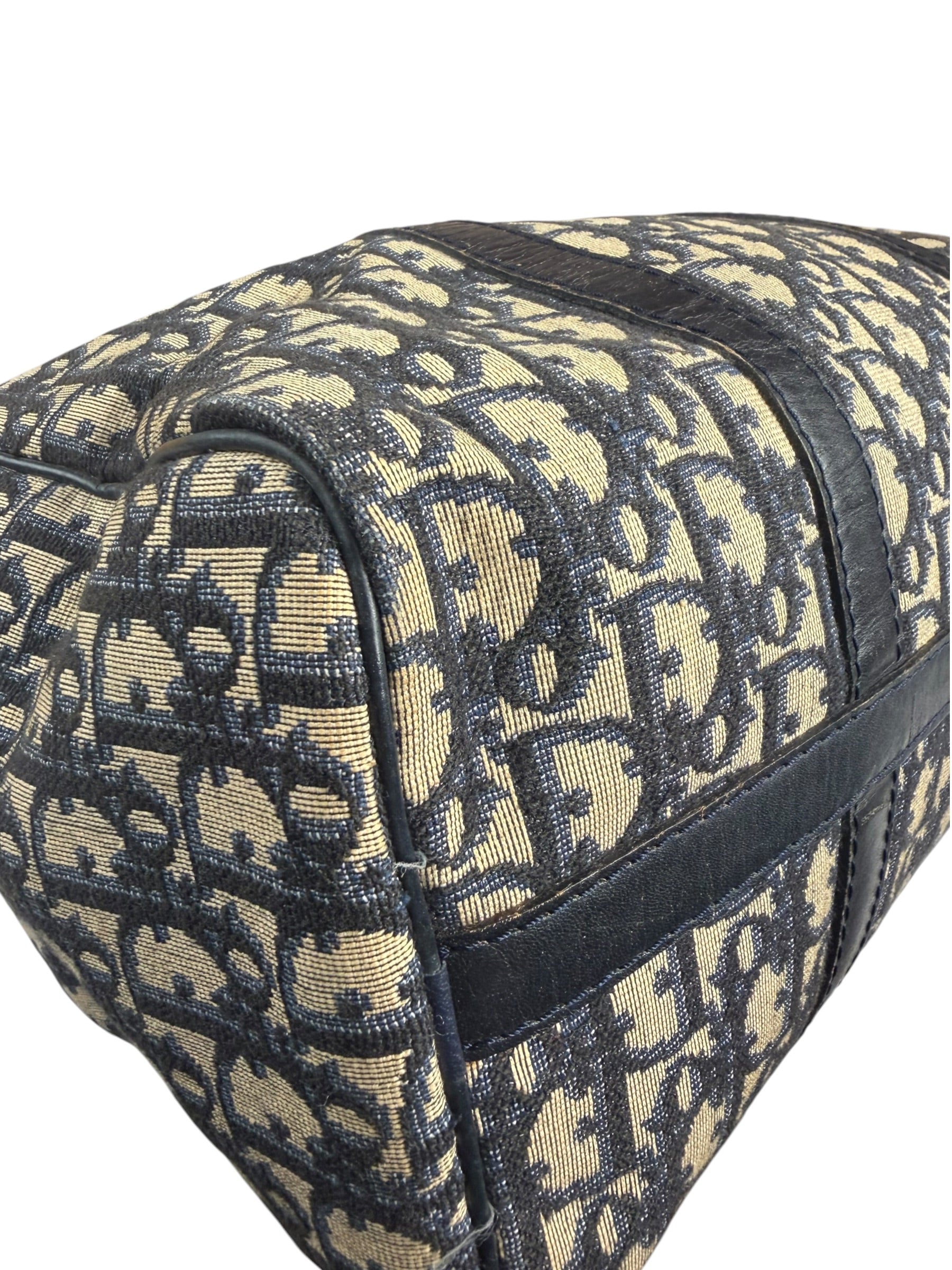 Christian Dior Vintage Navy Blue Trotter Boston Bag