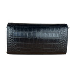 Balenciaga Black Croc Embossed Le City Clutch