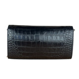 Balenciaga Black Croc Embossed Le City Clutch