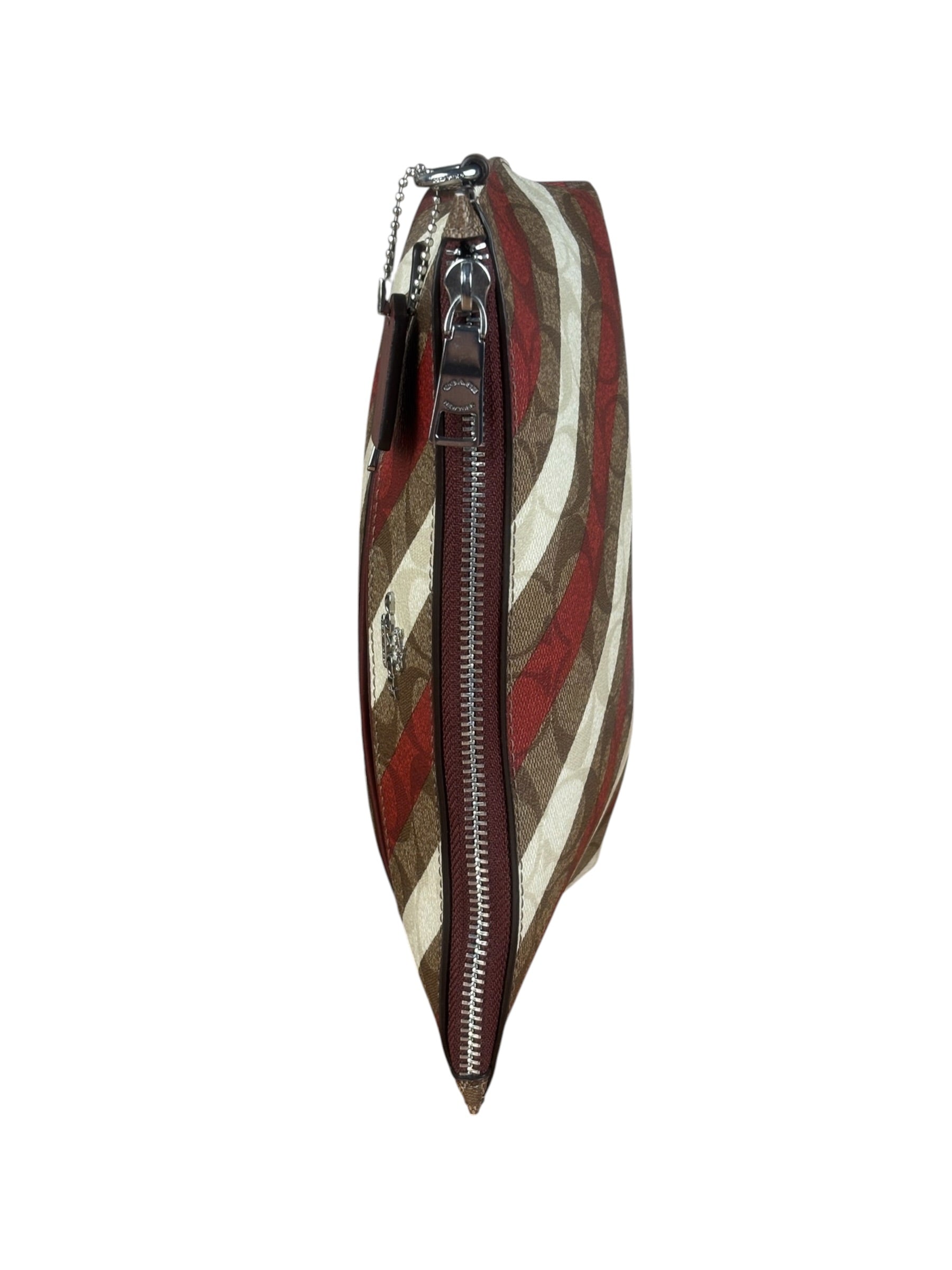 Coach Stripped Signature C Leather Clutch