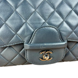 Chanel Dark Grey Quilted Leather Loop Flap Bag 2014