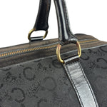 Celine Black Leather Wear Macadam Monogram Mini Boston Bag