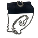 Gucci Black Velvet/Leather Trim Dionysus Super Mini Shoulder Bag
