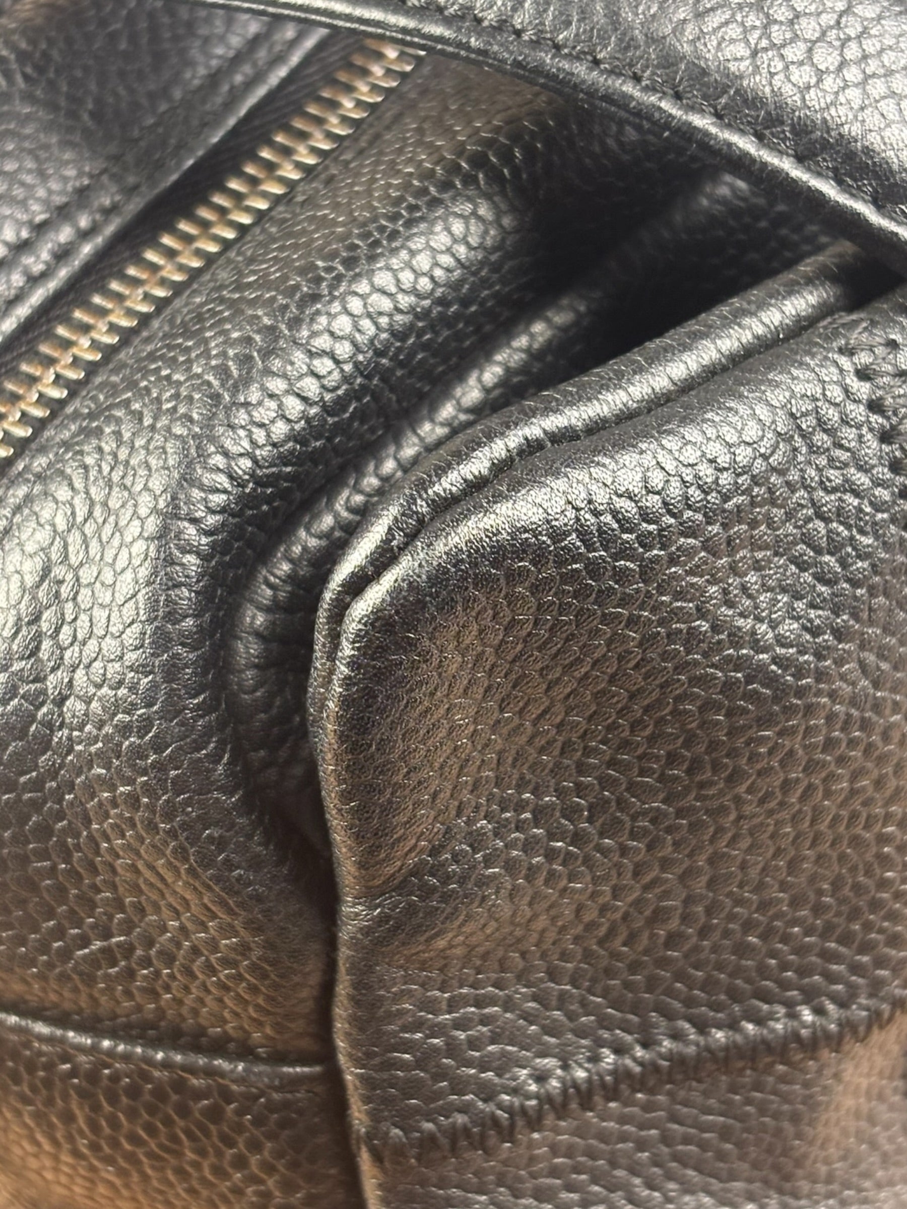 Chanel Black Leather Chocolate Bar Shoulder Bag 2004