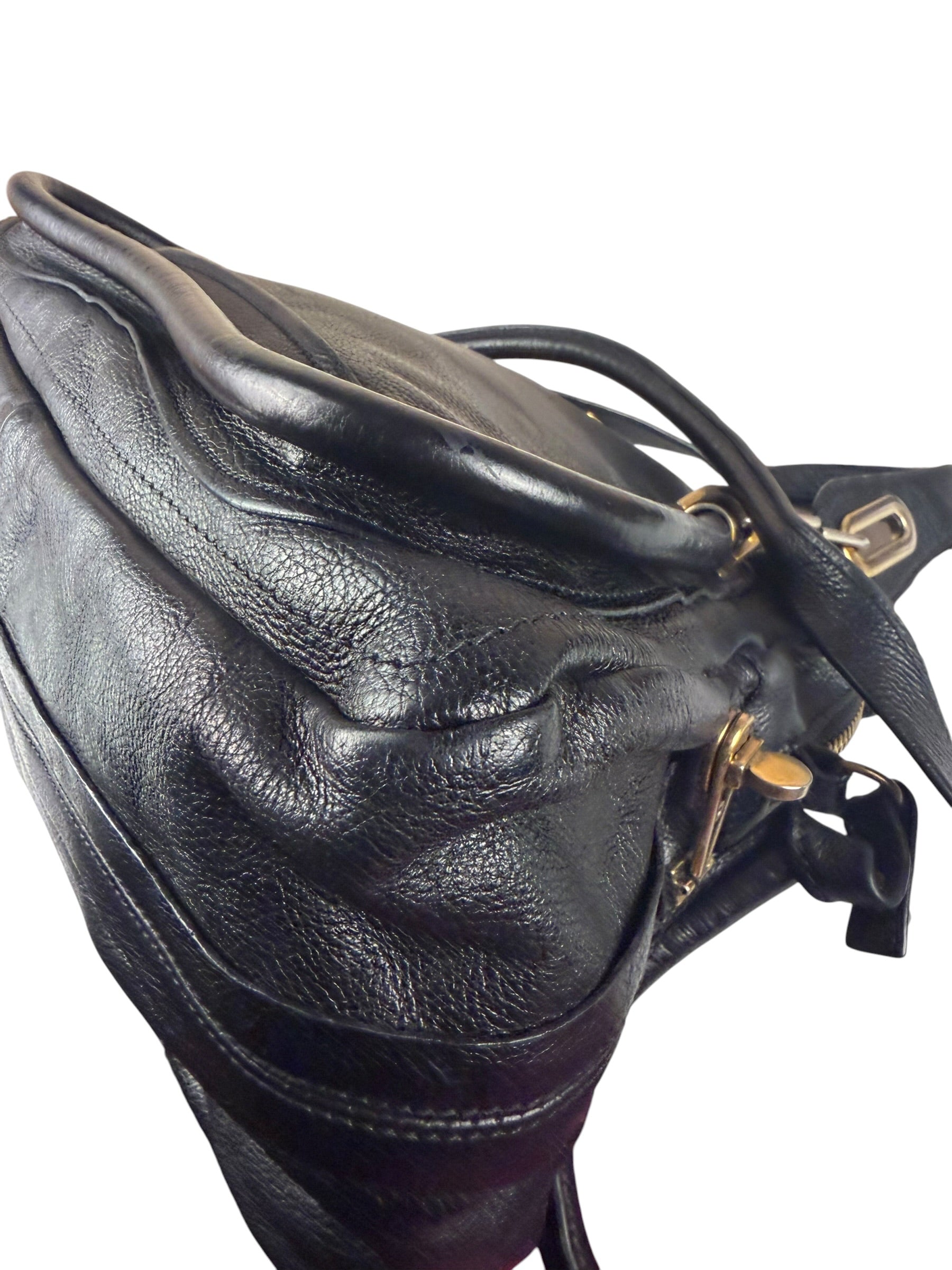 Chloe Black Leather Paraty Shoulder Bag