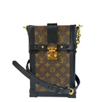 Louis Vuitton Black Monogram Vertical Trunk Pochette