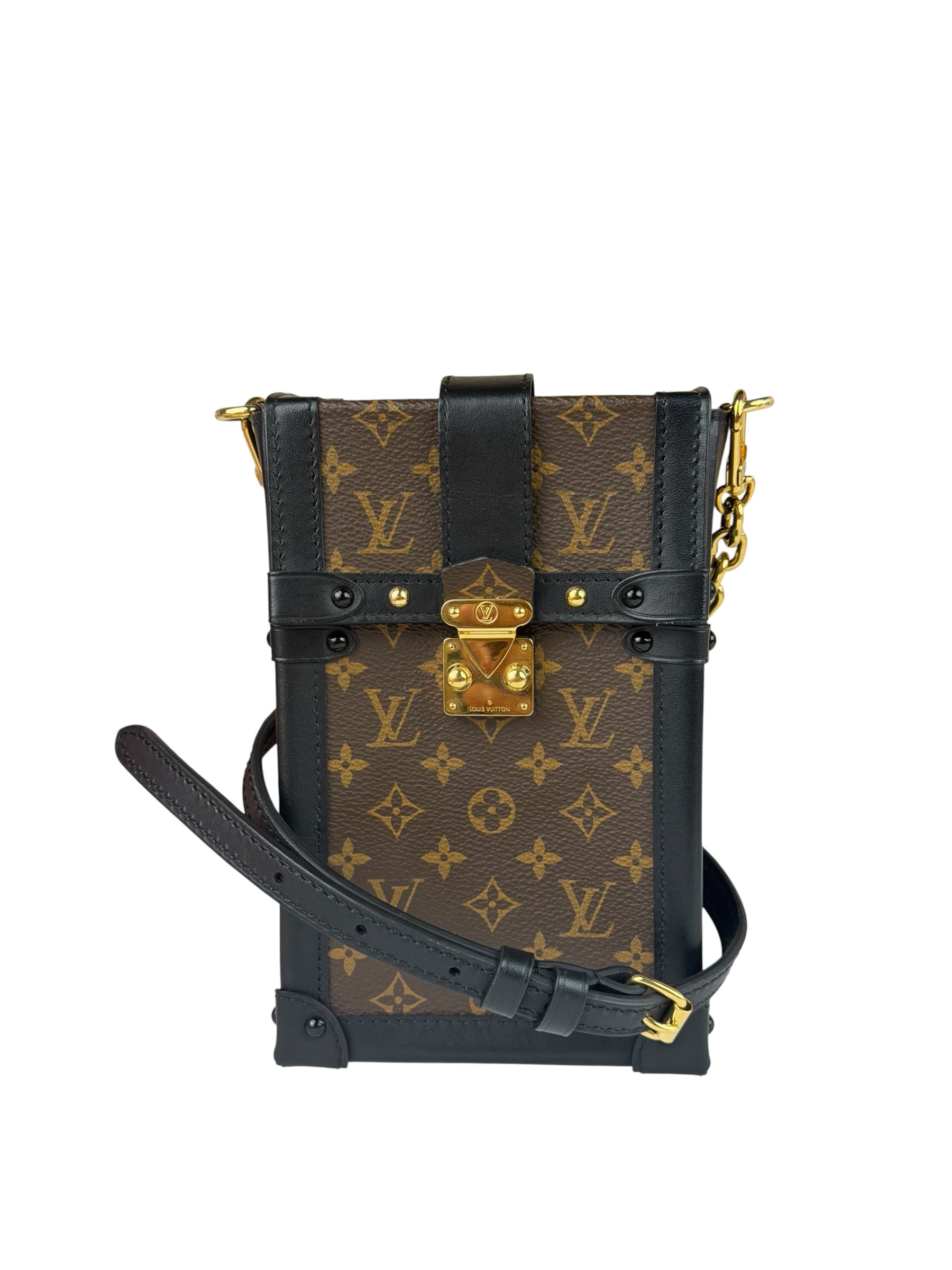 Louis Vuitton Black Monogram Vertical Trunk Pochette