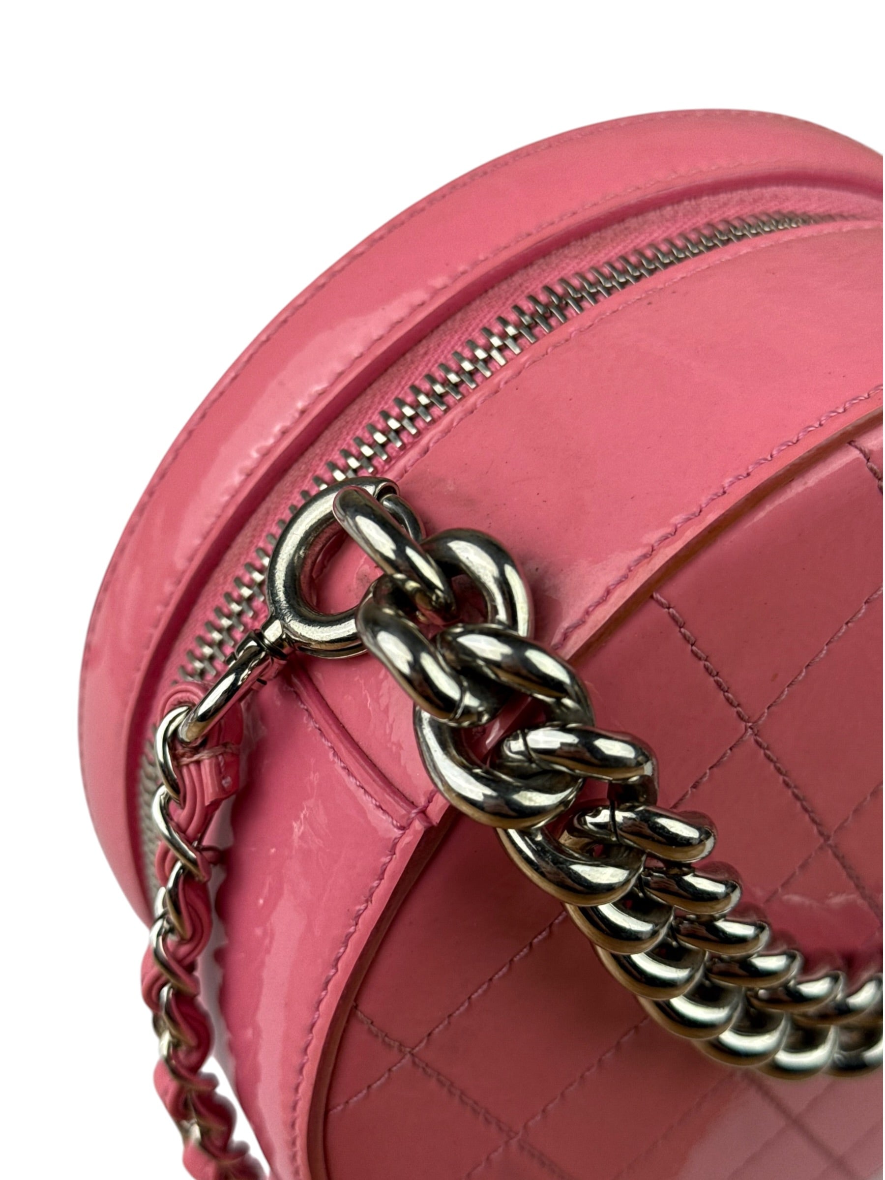 Chanel Pink Patent Leather Round as Earth Two-Way Bag 2018