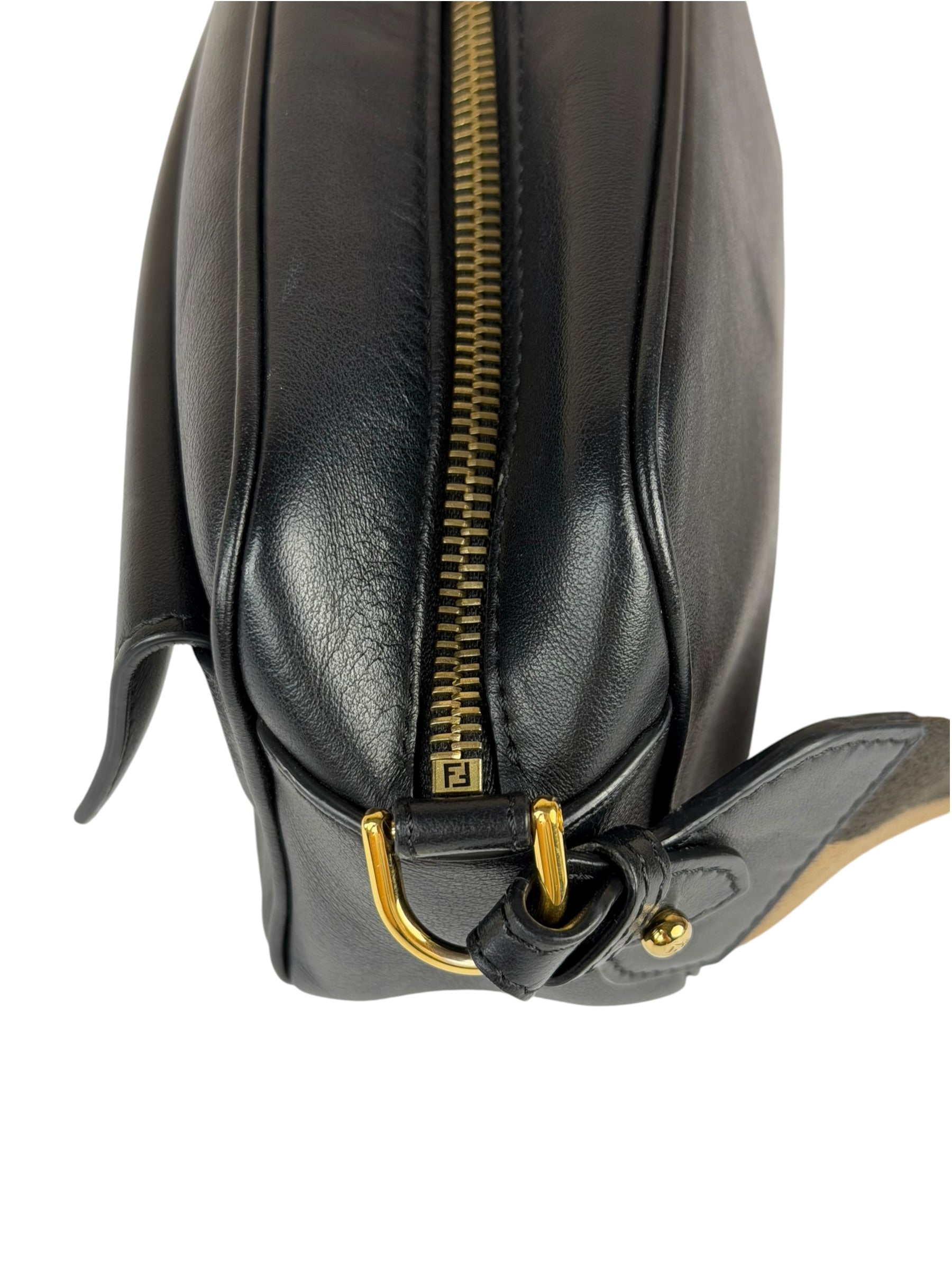 Fendi Black Leather Camera Crossbody