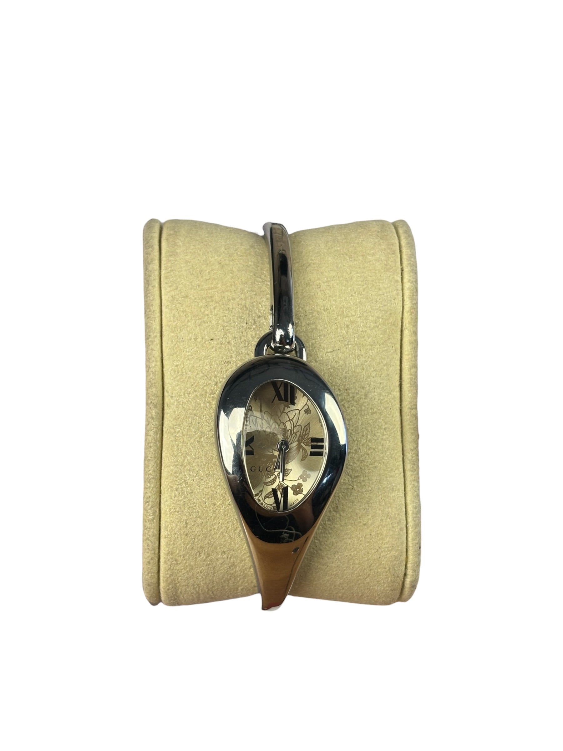 Gucci 103 Floral Dial Horsebit Bangle Watch