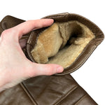 Vintage Leather Fur Lined Long Coat