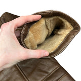 Vintage Leather Fur Lined Long Coat