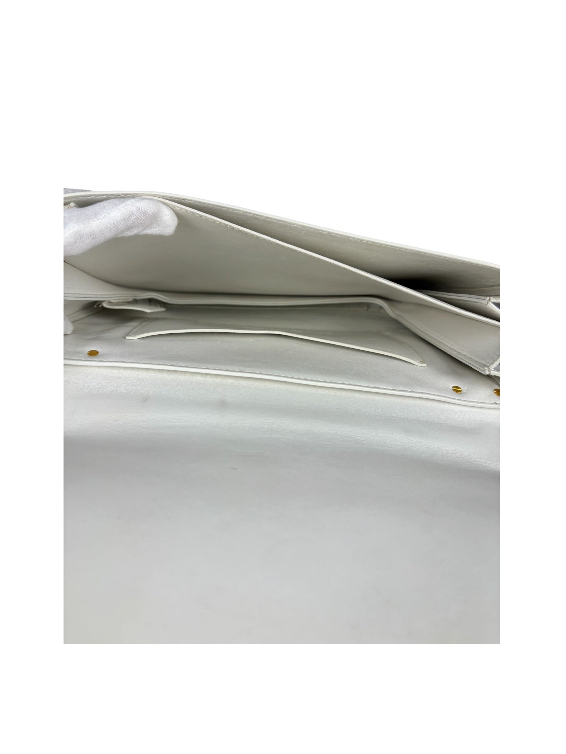 Bottega Veneta White Leather Mount Shoulder Bag