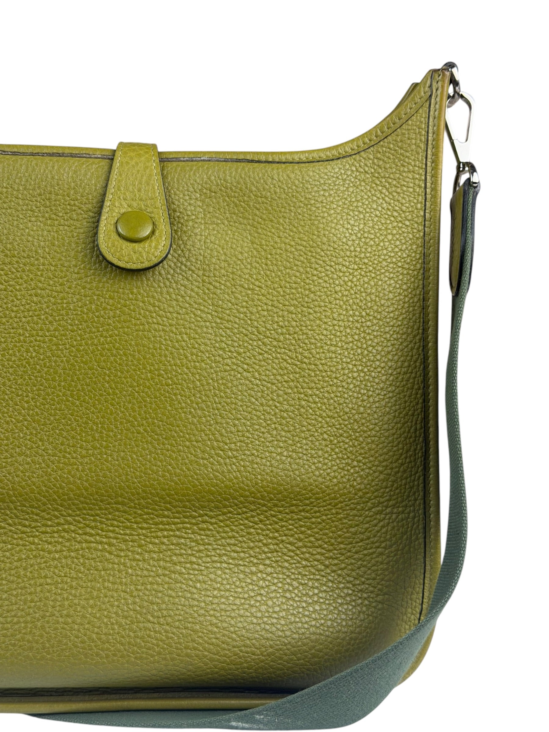 Hermes Green Leather Evelyne TMP Crossbody Bag