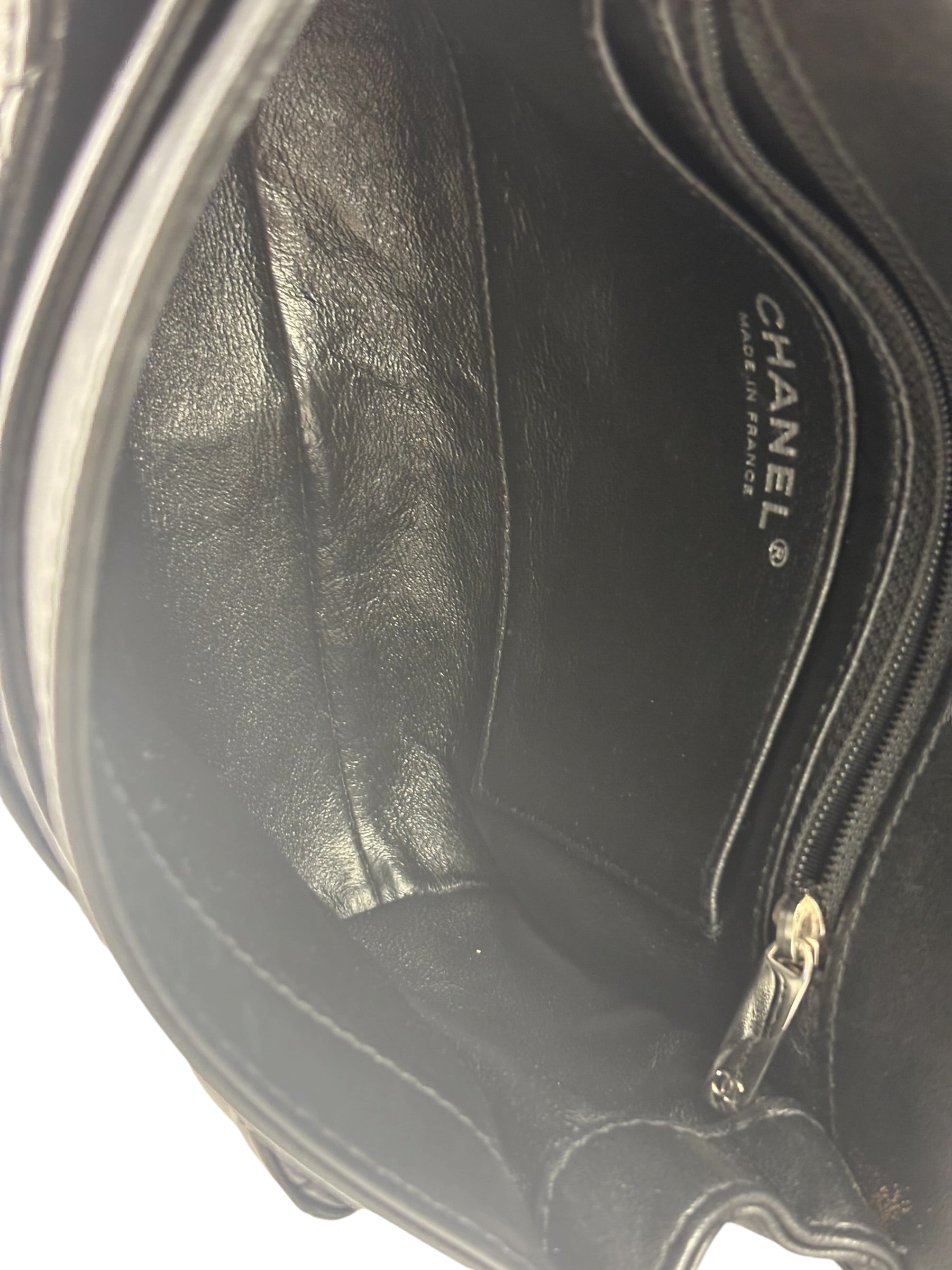 Chanel Black Quilted Leather Geometric Chain Flap Bag 2014