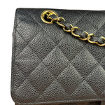 Chanel Black Quilted Leather Chain Double Leather Flap Bag 2012