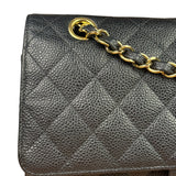 Chanel Black Quilted Leather Chain Double Leather Flap Bag 2012