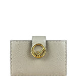 Fendi F Grey Leather Card Case
