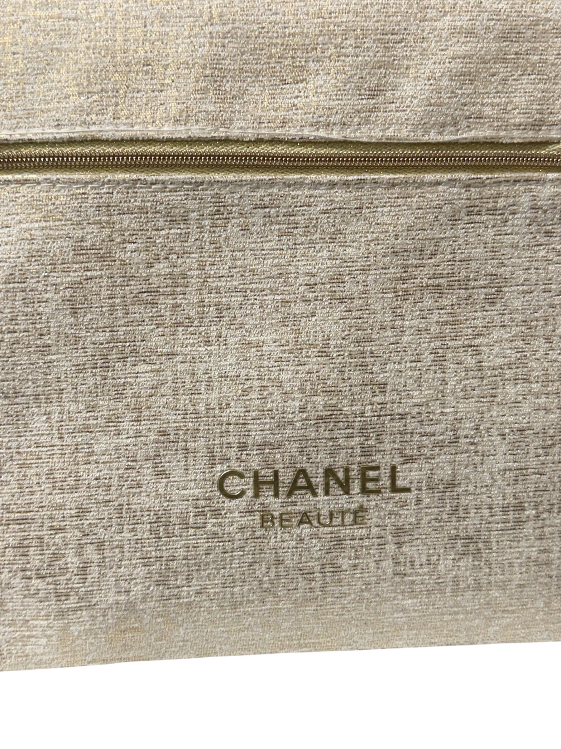 Chanel Beauty Metallic Cosmetic Travel Pouch