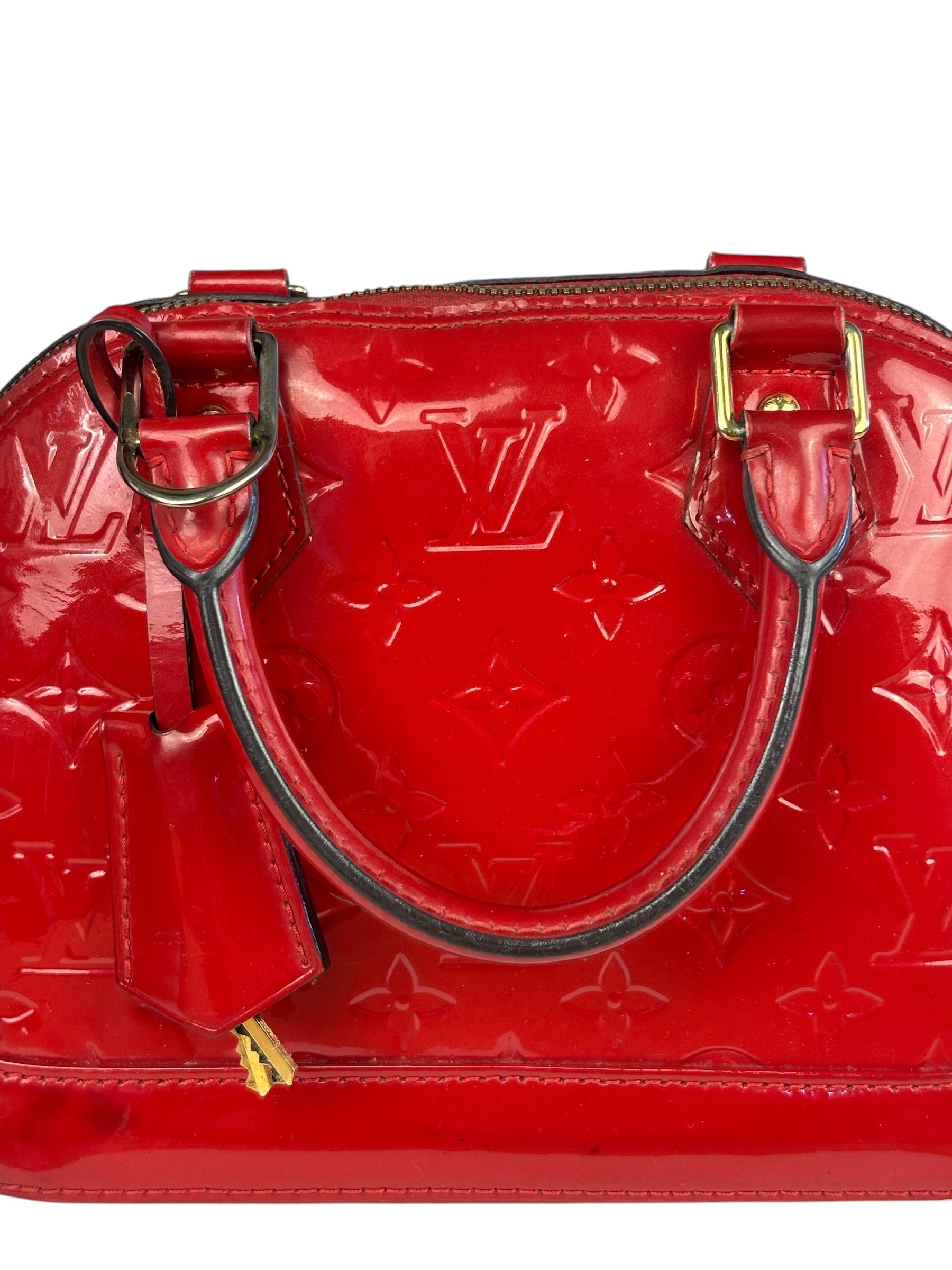 Louis Vuitton Red Vernis Alma BB Handbag