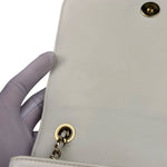 Chanel White Leather CC Mania Flap Bag 2019