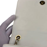 Chanel White Leather CC Mania Flap Bag 2019