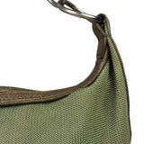 Chanel Olive Green/Brown Leather Trim Interlocking Ring Strap Hobo Bag 2003