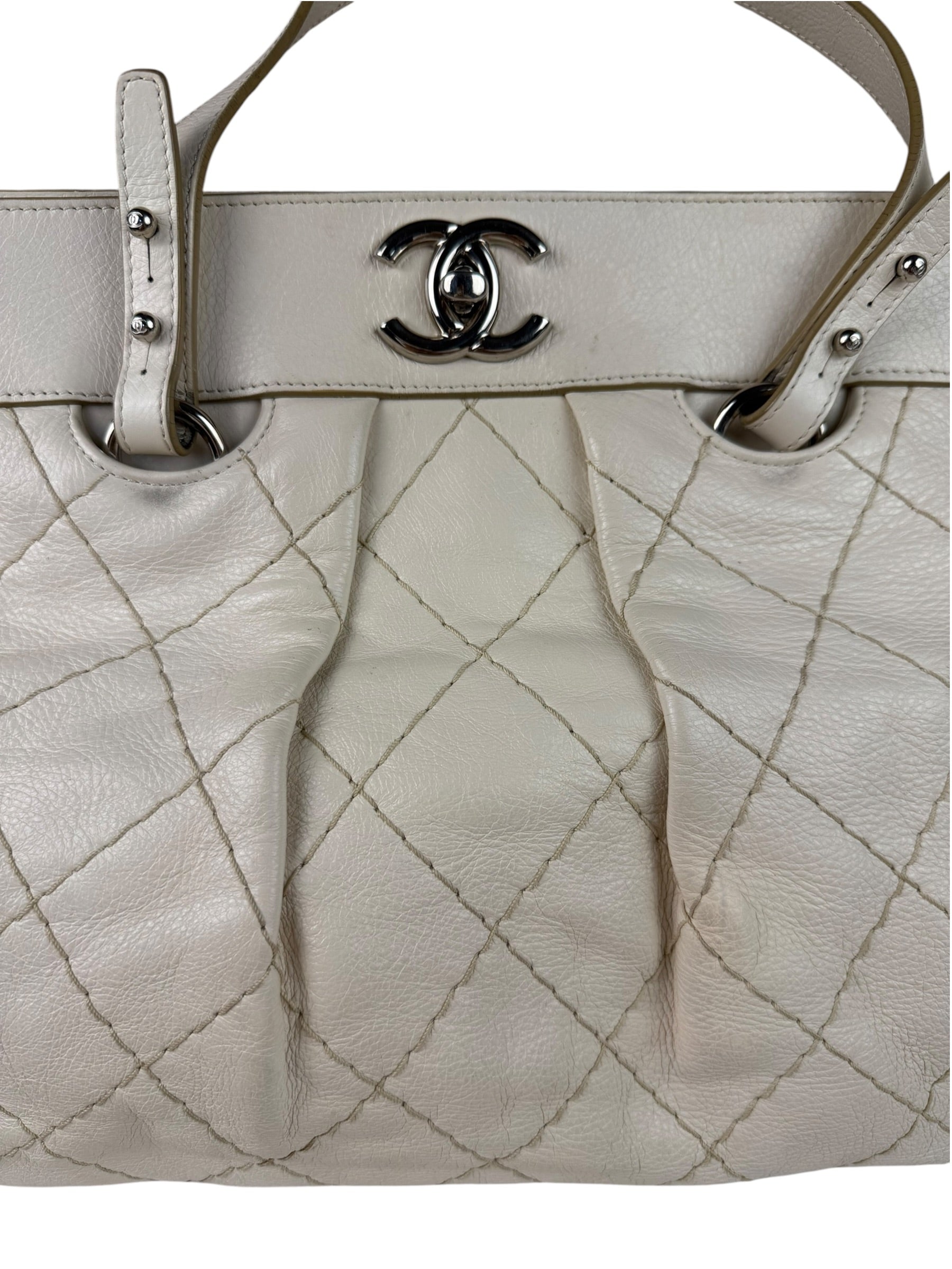 Chanel Beige Quilted Leather Tote 2009