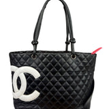 Chanel Black Quilted Leather Ligne Cambon Tote Bag 2004