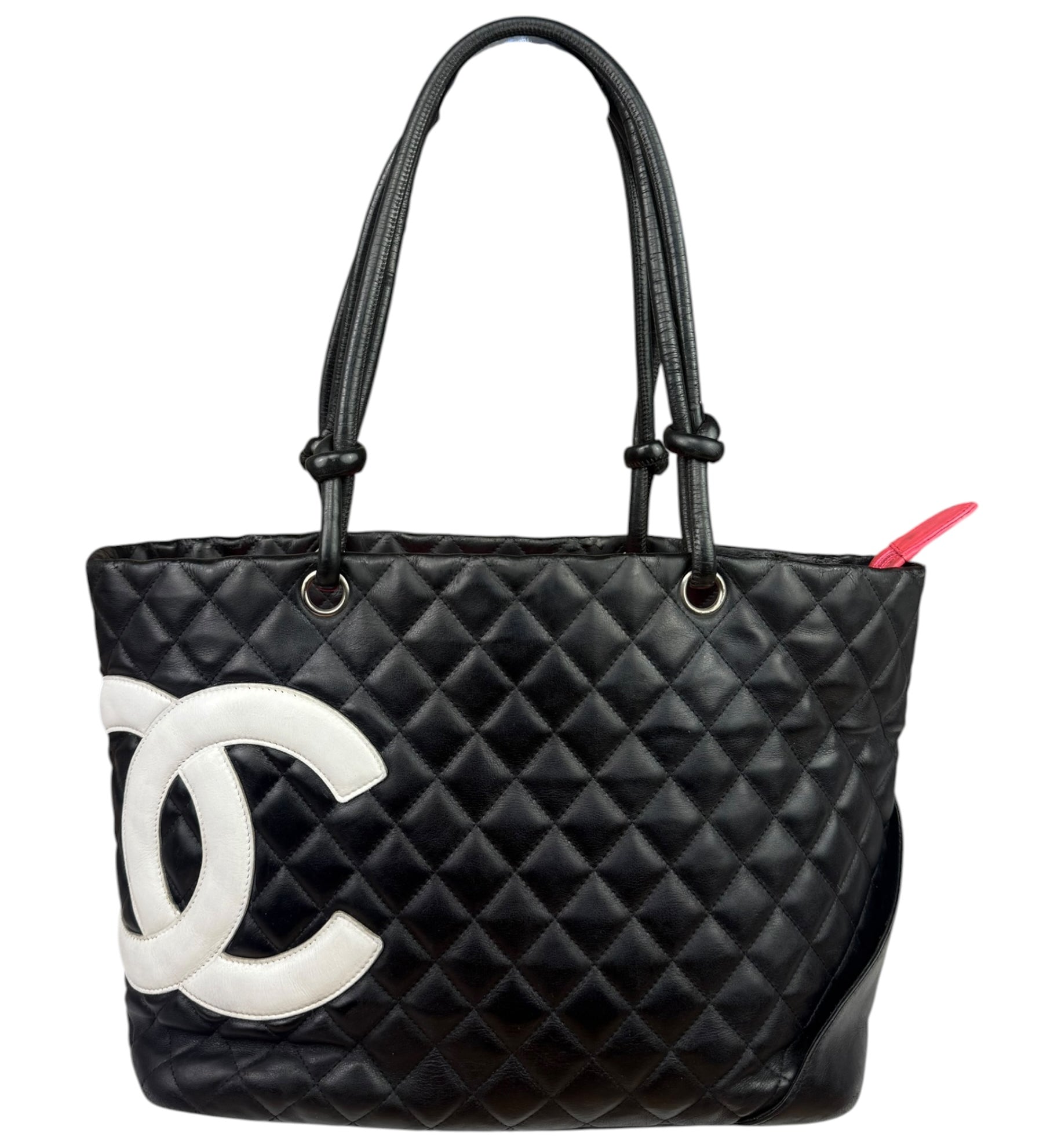 Chanel Black Quilted Leather Ligne Cambon Tote Bag 2004