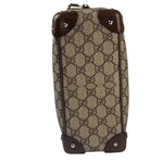 Gucci Brown Leather Trim GG Supreme Soft Trunk Crossbody