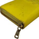 Yves Saint Laurent Yellow Patent Leather Zip-Around Long Wallet
