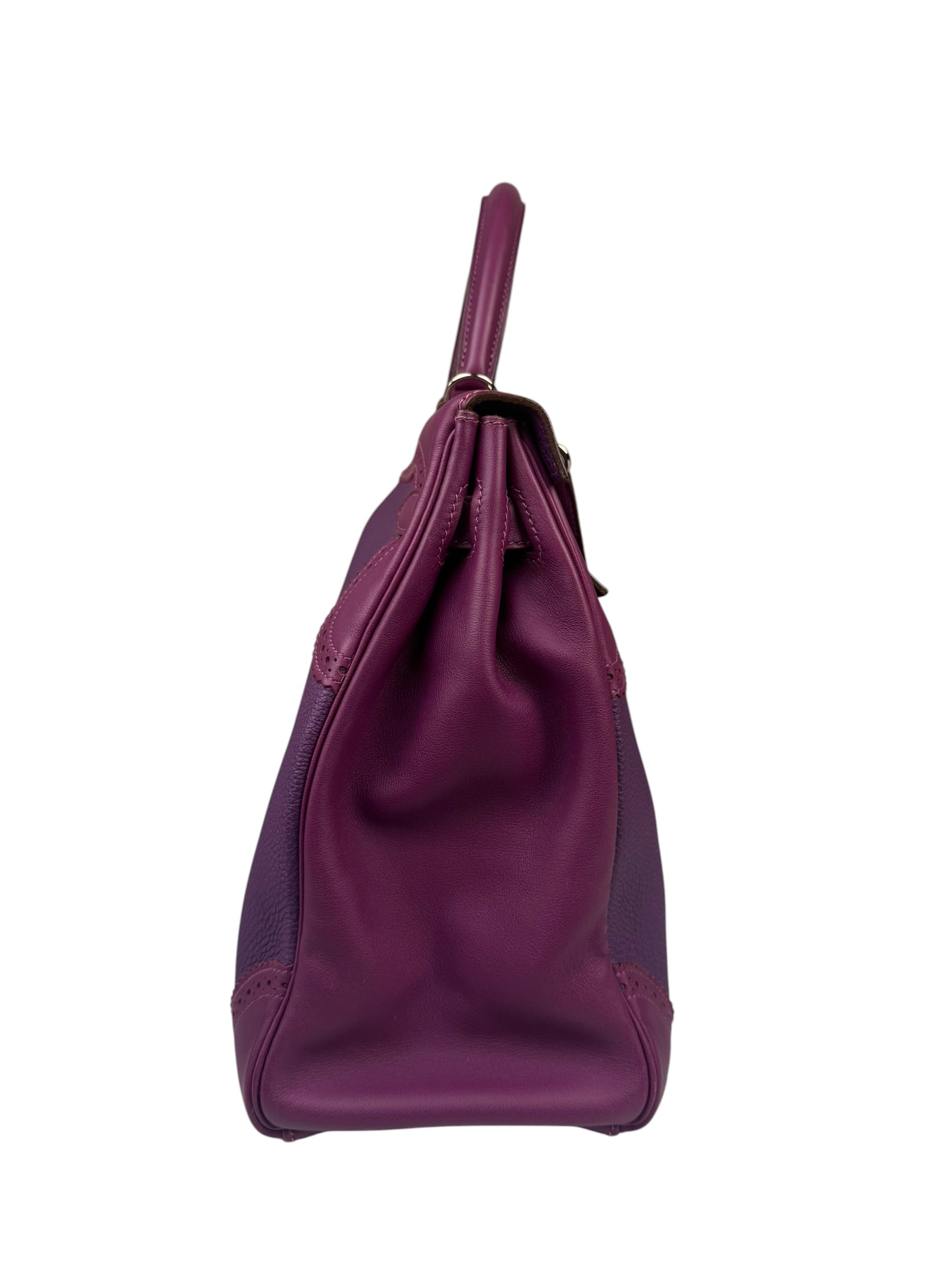 Hermes Kelly 35 Purple Ghillies Swift Togo Leather Handbag 2015