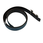 Hermes Blue/Black Leather Reversible H Belt