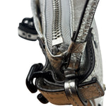 Chloe Metallic Silver Leather Paddington Pochette
