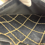 Chanel Vintage Black Leather Wild Stitch Bowler Shoulder Bag 2001