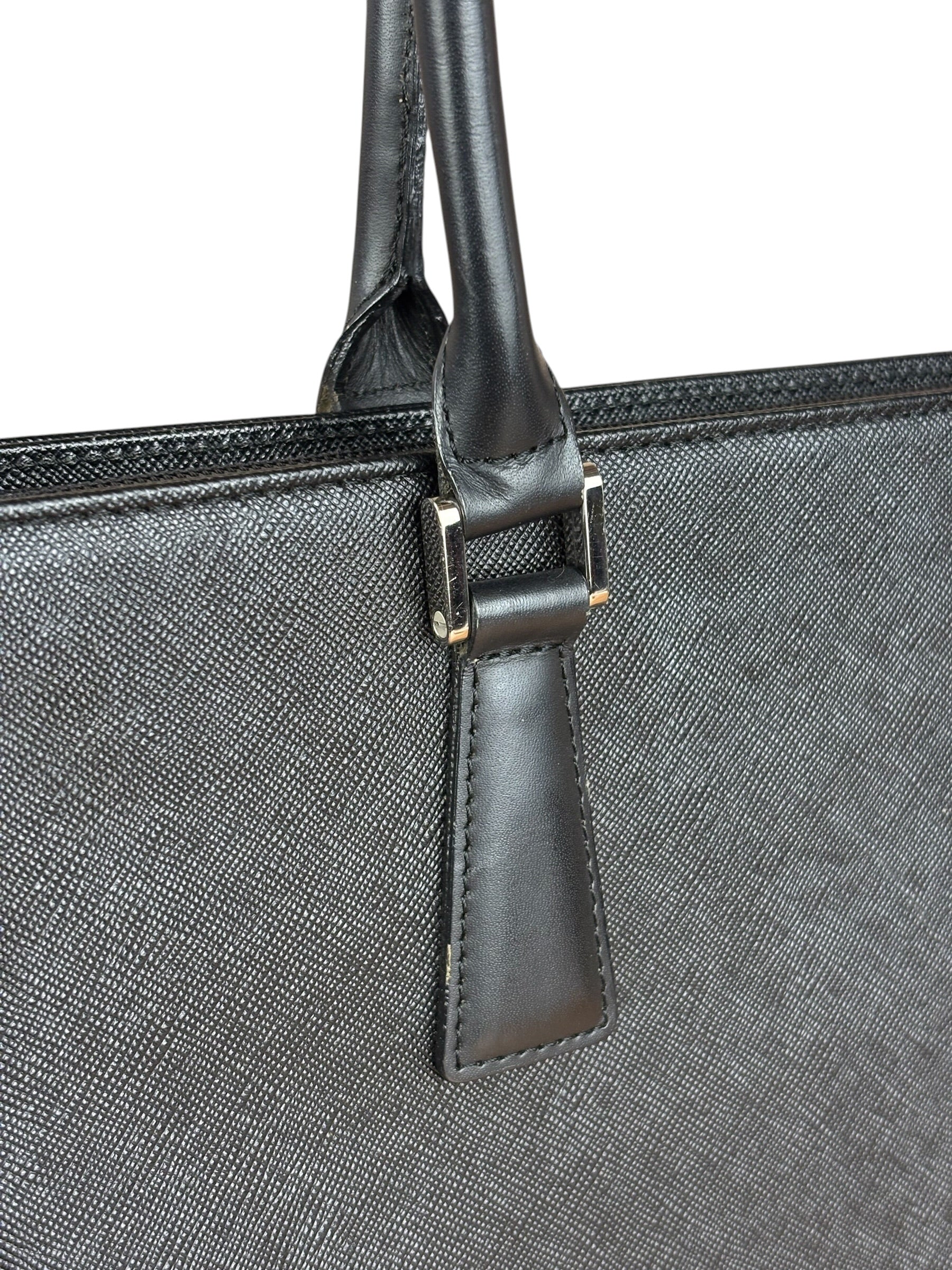 Burberry Black Saffiano Leather Tote Bag