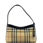 Burberry Black Leather Trim House Check Pochette