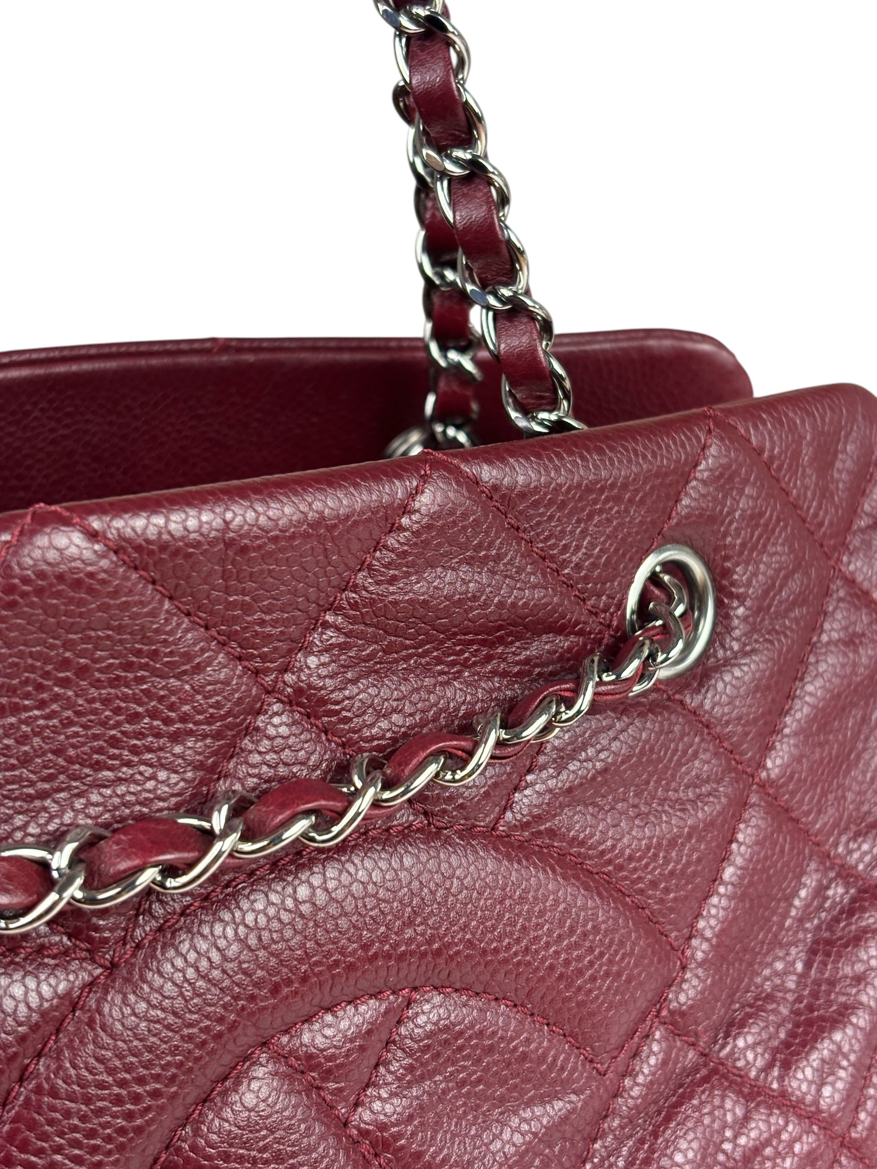 Chanel Burgundy Caviar Quilted Leather Tote 2010