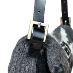 Fendi Vintage Grey/Black Knit Wool Baguette