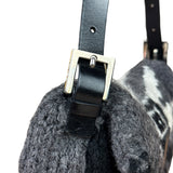 Fendi Vintage Grey/Black Knit Wool Baguette