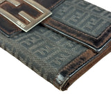 Fendi Vintage Leather Trim FF Zucca Long Wallet