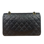 Chanel Black Quilted Leather Chain Double Leather Flap Bag 2012