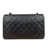Chanel Black Quilted Leather Chain Double Leather Flap Bag 2012