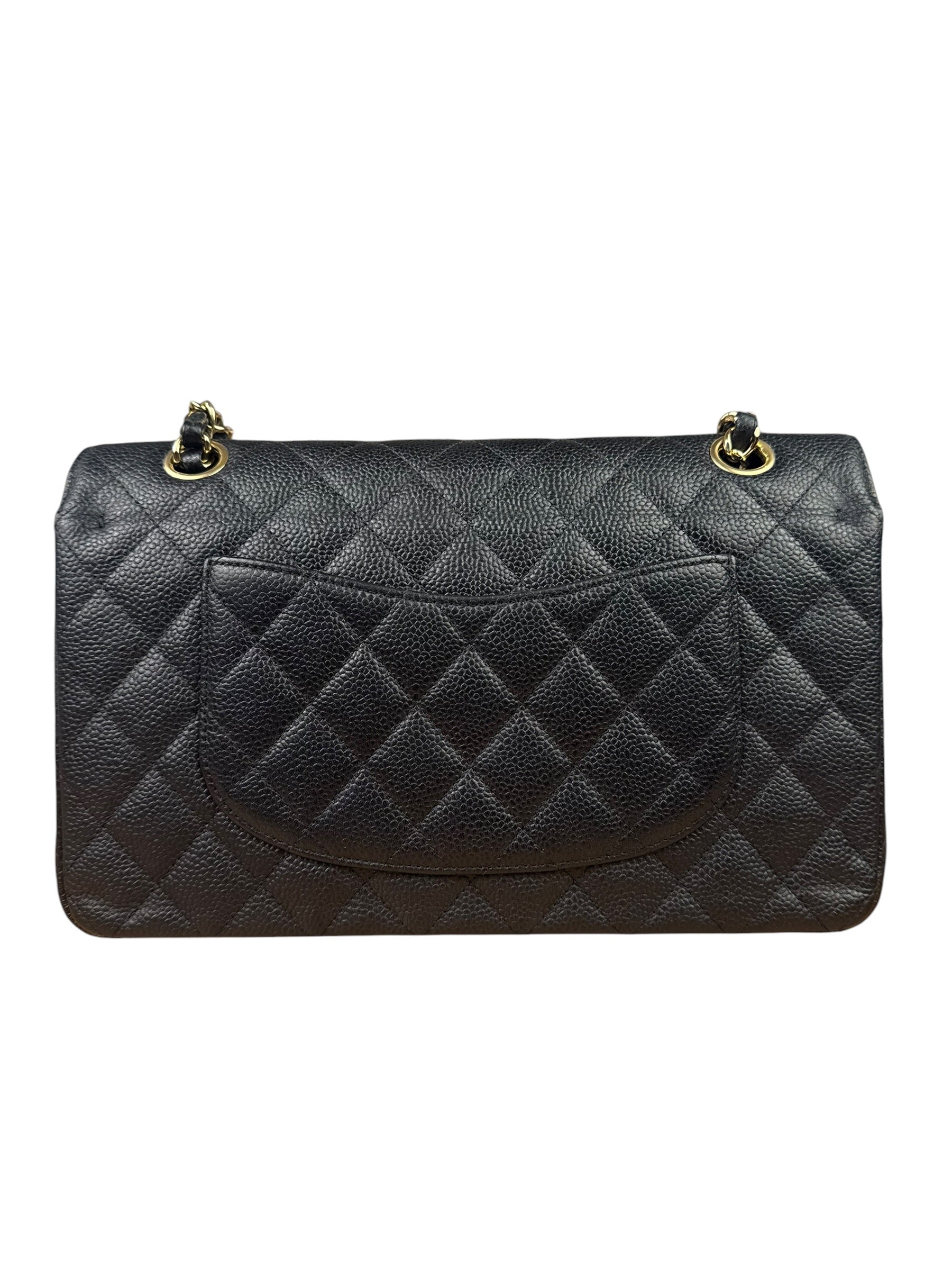 Chanel Black Quilted Leather Chain Double Leather Flap Bag 2012