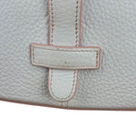 Loewe White Pebbled Leather Pink Trim Mini Boat Pochette