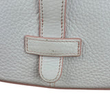 Loewe White Pebbled Leather Pink Trim Mini Boat Pochette