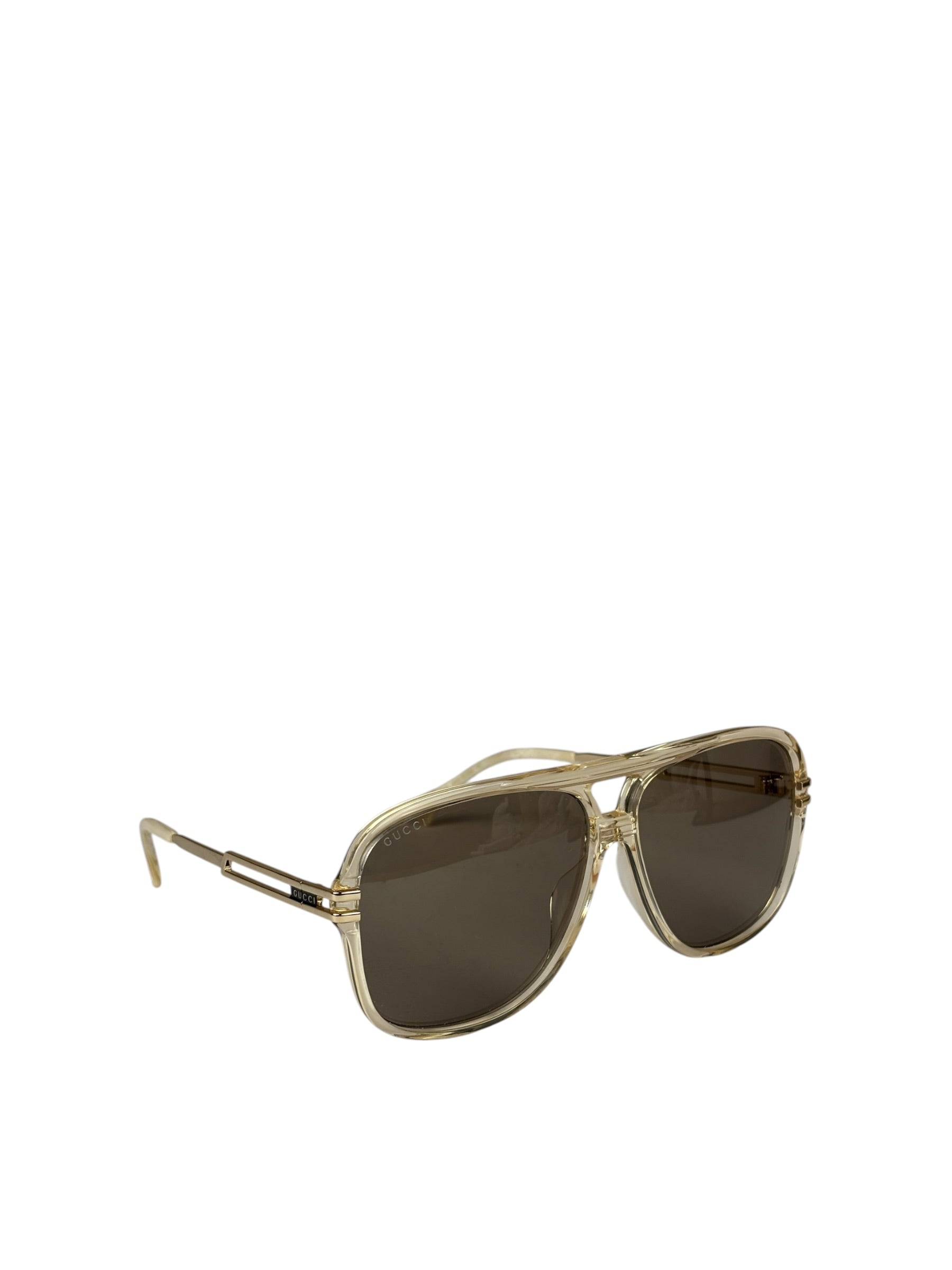 Gucci GG1105S Oversized Aviator Gold-Tone Sunglasses