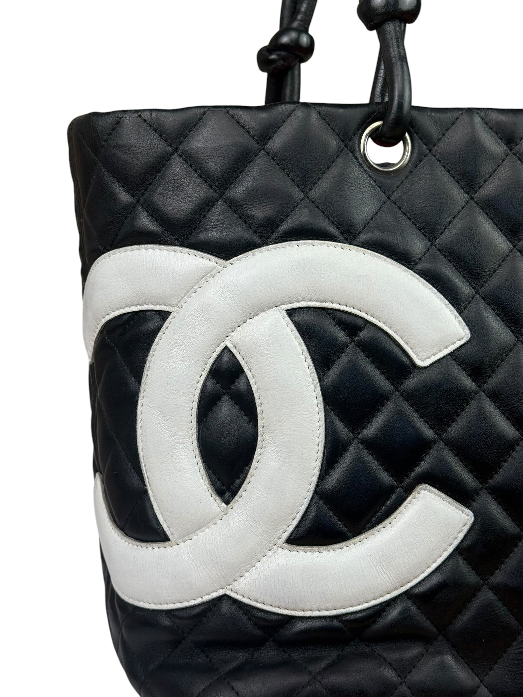 Chanel Black Quilted Leather Ligne Cambon Tote Bag 2004